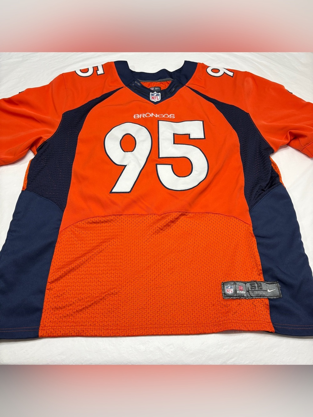 Nike On Field Orange Denver Broncos Derek Wolfe #95 NFL Jersey Men’s 52 XXL